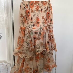 Fashion nova floral thoughts peach mini dress